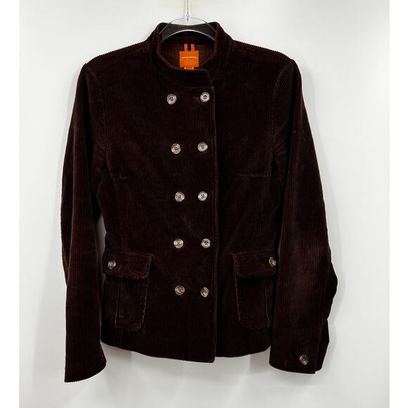 Anonymous John Carlisle Jacket Womens Double Breasted Corduroy Brown Size Medium - Picture 1 of 11